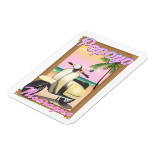 Magnet Flexible Affiche de voyage de la plage Popoyo Nicaragua