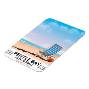 Magnet Flexible Affiche de voyage de Pentle Bay Isles of Scilly