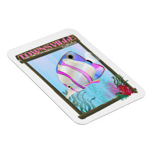 Magnet Flexible Affiche de voyage de poissons tropicaux de Townsvi