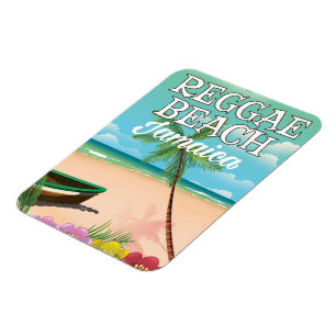 Magnet Flexible Affiche de voyage de Reggae Beach Jamaïque