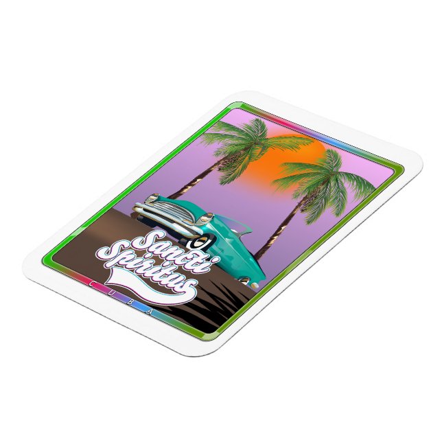 Magnet Flexible affiche de voyage de saint spirite Cuba. (Côté Gauche)