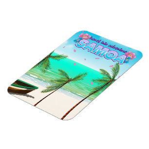 Magnet Flexible Affiche de voyage de Samoa "voyagez dans l'aventur