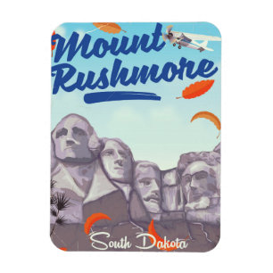 Magnet Flexible Affiche de voyage de style vintage du mont Rushmor