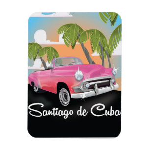 Magnet Flexible Affiche de voyage de vacances vintage de Santiago 