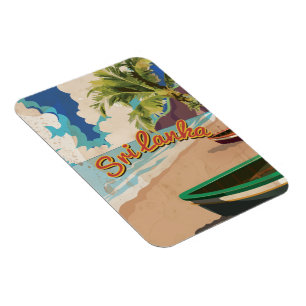 Magnet Flexible Affiche de voyage de vacances vintage Sri Lanka