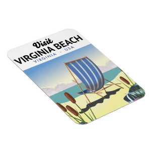 Magnet Flexible Affiche de voyage de Virginia Beach Virginie USA