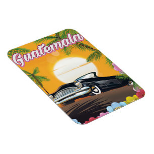 Magnet Flexible Affiche de voyage de voiture vintage Guatemala