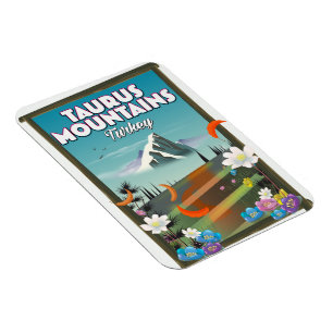 Magnet Flexible Affiche de voyage des monts Taurus en Turquie.
