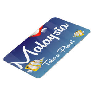 Magnet Flexible Affiche de voyage dessin animé Malaisie