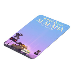 Magnet Flexible Affiche de voyage "Doux chez soi" Alabama