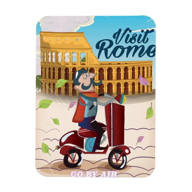 Magnet Flexible Affiche de voyage du dessin animé de Rome (Vertical)