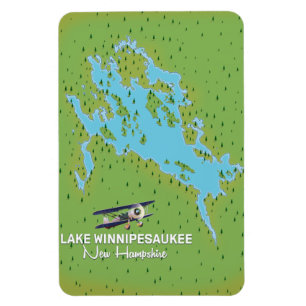 Magnet Flexible Affiche de voyage du New Hampshire Lake Winnipesau