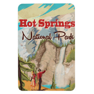 Magnet Flexible Affiche de voyage du parc national de Hot Springs