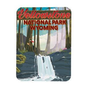 Magnet Flexible Affiche de voyage du parc national de Yellowstone,
