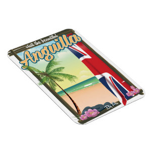 Magnet Flexible Affiche de voyage du territoire britannique d'Angu