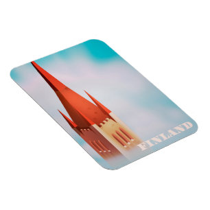 Magnet Flexible Affiche de voyage église Finlande
