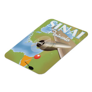 Magnet Flexible Affiche de voyage en avion de la péninsule du Sina