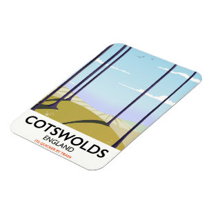 Magnet Flexible Affiche de voyage ferroviaire paysagère des Cotswo
