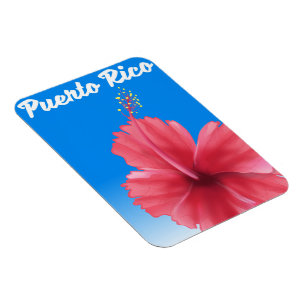 Magnet Flexible Affiche de voyage Fleur de maga Porto Rico