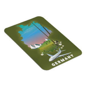 Magnet Flexible Affiche de voyage illustrée d'Allemagne