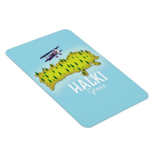 Magnet Flexible Affiche de voyage illustrée de la carte de Halki G