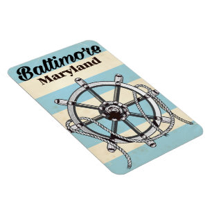 Magnet Flexible Affiche de voyage nautique vintage Baltimore Maryl