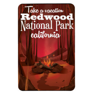 Magnet Flexible Affiche de voyage Parc national de Redwood, Califo