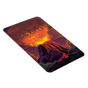 Magnet Flexible Affiche de voyage pour le volcan du Mexique