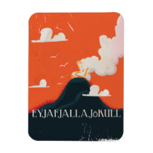 Affiche de voyage pour le volcan Eyjafjallajökull