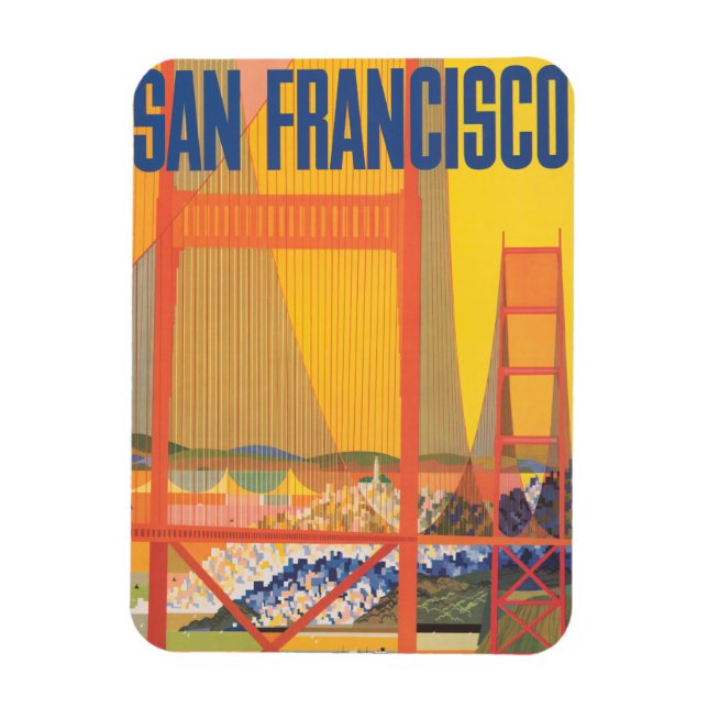 Magnet Flexible Affiche De Voyage Pour Vol Twa À San Francisco (Vertical)