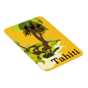 Magnet Flexible Affiche de voyage rétro Tahiti