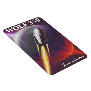 Magnet Flexible Affiche de voyage spatial "pour une aventure" Wolf