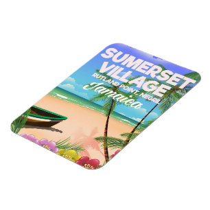 Magnet Flexible Affiche de voyage Sumerset Village Jamaïque