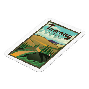 Magnet Flexible Affiche de voyage Toscane Italie