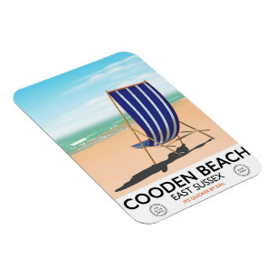 Magnet Flexible Affiche de voyage vintage de Cooden Beach East Sus
