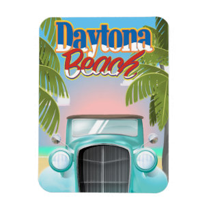 Magnet Flexible Affiche de voyage vintage de Daytona Beach, Florid