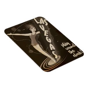 Magnet Flexible Affiche de voyage vintage de Las Vegas