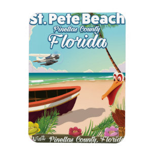 Magnet Flexible Affiche de voyage vintage de St. Pete Beach Florid