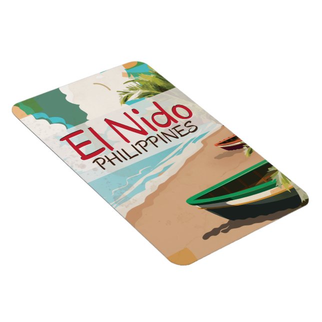 Magnet Flexible Affiche de voyage vintage El Nido Philippines (Côté Droit)