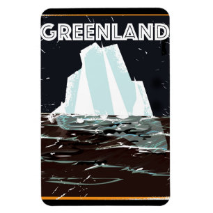 Magnet Flexible Affiche de voyage vintage Groenland