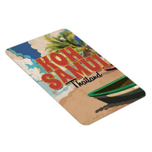 Magnet Flexible Affiche de voyage vintage Koh Samui, Thaïlande