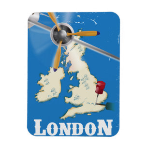 Magnet Flexible Affiche de voyage vintage Londres, Angleterre