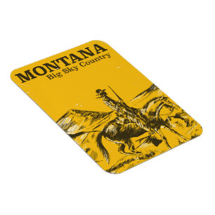 Magnet Flexible Affiche de voyage vintage Montana Big sky Country