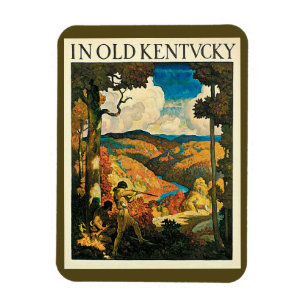 Magnet Flexible Affiche de voyage vintage NC Wyeth, Dans le vieux