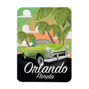 Magnet Flexible Affiche de voyage vintage Orlando Floride