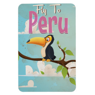 Magnet Flexible Affiche de voyage vintage Pérou