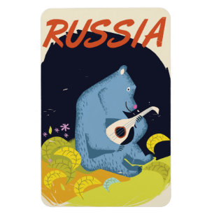 Magnet Flexible Affiche de voyage vintage Russie Ours