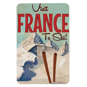 Magnet Flexible Affiche de voyage vintage ski France