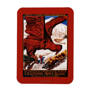 Magnet Flexible Affiche des Jeux olympiques d'hiver de 1924