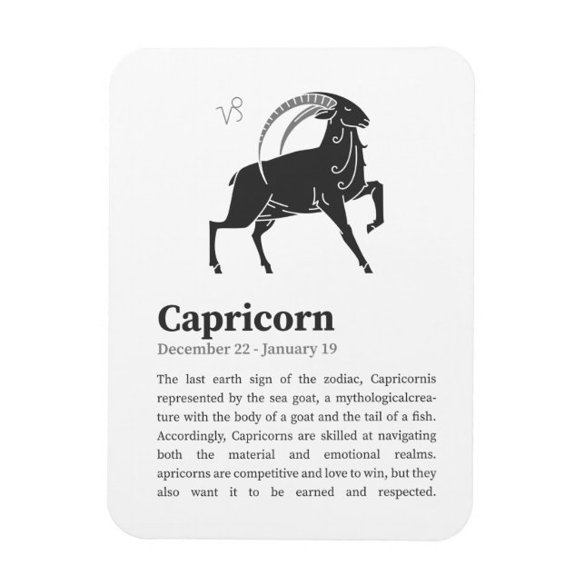 Magnet Flexible Affiche du symbole Zodiac Capricorn (Vertical)